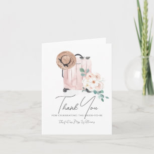 Tarjeta De Agradecimiento Despedida de soltera Maleta Rosa de Señorita a Señ