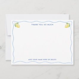 Tarjeta De Agradecimiento Despedida de soltera mediterránea con limones gara