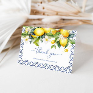 Tarjeta De Agradecimiento Despedida de soltera Mediterranean Lemon Main Sque
