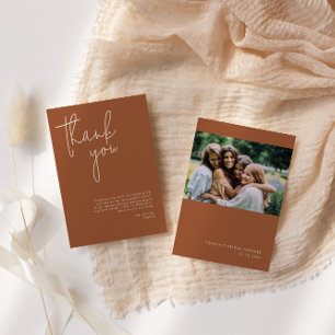 Tarjeta De Agradecimiento Despedida de soltera minimalista de terracota
