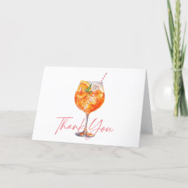 Tarjeta De Agradecimiento Despedida de soltera moderna con Pink Aperol Sprit