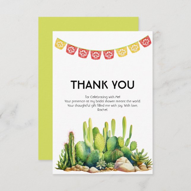 Tarjeta De Agradecimiento Despedida de Soltera Moderna con Tema de Fiesta de (Anverso / Reverso)