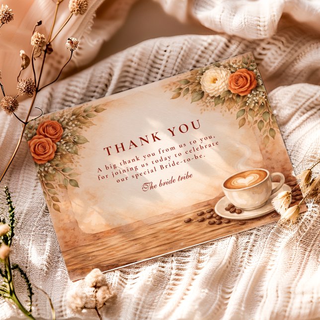Tarjeta De Agradecimiento Despedida de soltera Otoño Latte Amor (Subido por el creador)