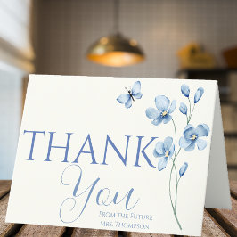 Tarjeta De Agradecimiento Despedida de Soltera Personalizada con Flor Silves