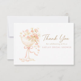 Tarjeta De Agradecimiento Despedida de soltera Pétalos y Prosecco
