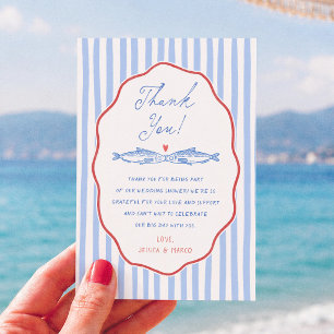 Tarjeta De Agradecimiento Despedida de soltera Two Less Fish In The Sea
