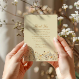 Tarjeta De Agradecimiento Despedida de soltera Wildflower Love Is In Bloom