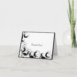 Tarjeta De Agradecimiento Desplazamiento de filigrana negro y blanco gracias