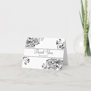 Tarjeta De Agradecimiento Desplazamiento floral elegante