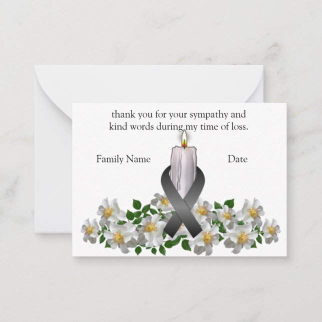 Tarjeta de agradecimiento después del funeral de l (Anverso)
