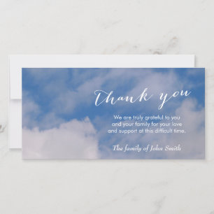 Tarjeta De Agradecimiento Después del funeral Sky & Clouds Memorial, gracias