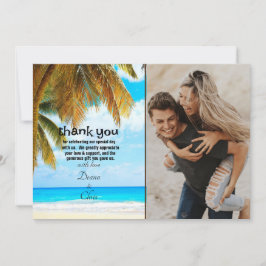 Tarjeta De Agradecimiento Destinos de palmeras de playa y océano