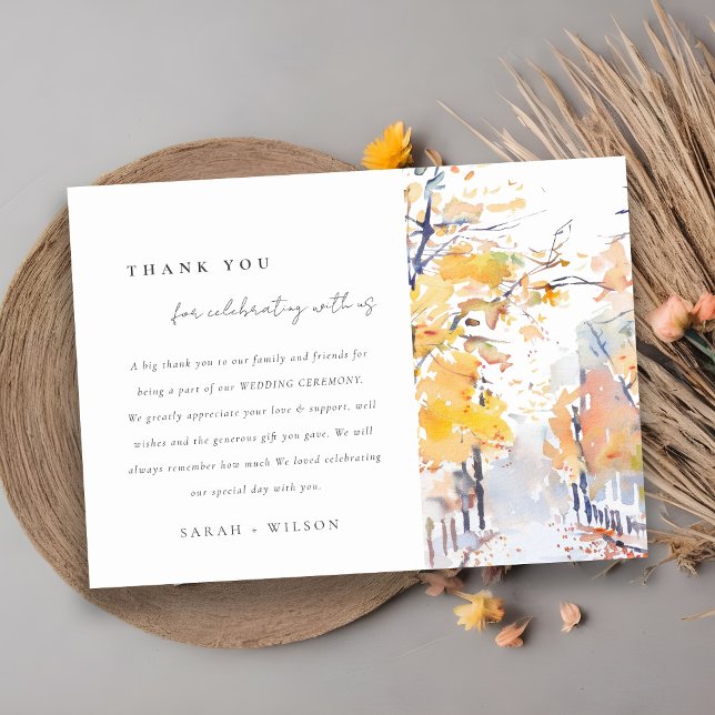 Tarjeta De Agradecimiento Detalle del Boda del paisaje del otoño del Pastel  (Subido por el creador)