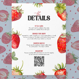 Tarjeta De Agradecimiento Detalles de Baby Shower Berry Sweet