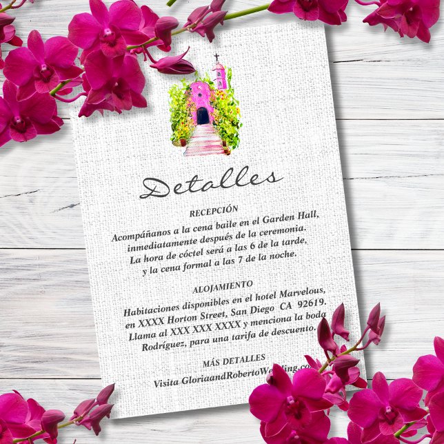 Tarjeta De Agradecimiento Detalles de Boda de la Capilla Rosa en Acuarela Es (Subido por el creador)