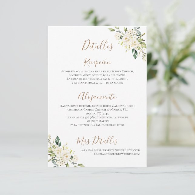 Tarjeta De Agradecimiento Detalles del Boda Boho en español (Anverso de pie)