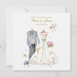 Tarjeta De Agradecimiento Detalles personalizados Novia y Novio 