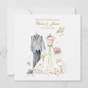 Tarjeta De Agradecimiento Detalles personalizados Novia y Novio