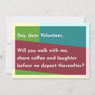 Tarjeta De Agradecimiento Di, querido voluntario