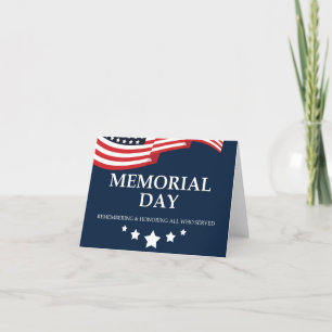 Tarjeta De Agradecimiento Día conmemorativo, bandera de los Estados Unidos