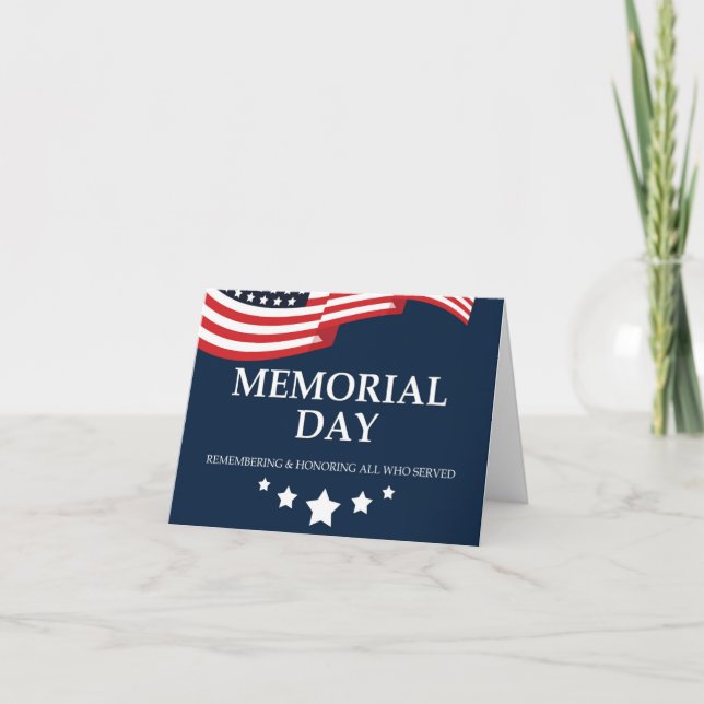 Tarjeta De Agradecimiento Día conmemorativo, bandera de los Estados Unidos (Anverso)