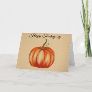 Tarjeta De Agradecimiento Día de Acción de Gracias de Calabaza