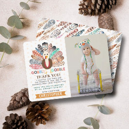 Tarjeta De Agradecimiento Día de Acción de Gracias de Pavito Cumpleaños Foto