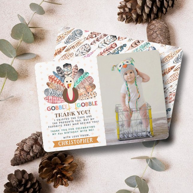 Tarjeta De Agradecimiento Día de Acción de Gracias de Pavito Pequeño Cumplea (Subido por el creador)