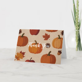 Tarjeta De Agradecimiento Día de Acción de Gracias Manzanas y Calabazas Otoñ