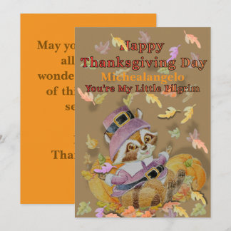 Tarjeta De Agradecimiento Día de Acción de Gracias personalizado para niños