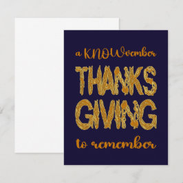 Tarjeta De Agradecimiento Día de Acción de Gracias | Un KNOWvember para reco