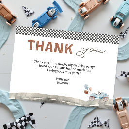 Tarjeta De Agradecimiento Día de Aniversario del Auto Fast One Two Race