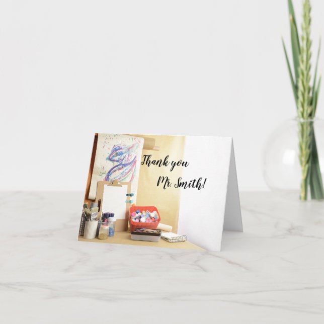 Tarjeta De Agradecimiento Día de Apreciación de Maestros de Clase de Arte (Anverso)