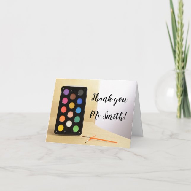 Tarjeta De Agradecimiento Día de Apreciación de Maestros de Clase de Arte (Anverso)