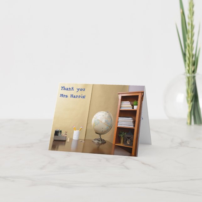 Tarjeta De Agradecimiento Día de Apreciación del Profesor en Aula (Anverso)