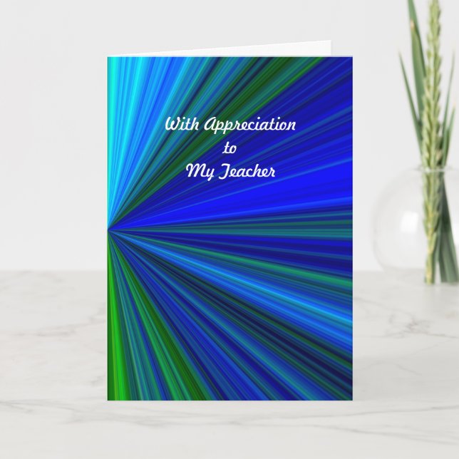 Tarjeta De Agradecimiento Día de Apreciación del Profesor Saludo a Starburst (Anverso)