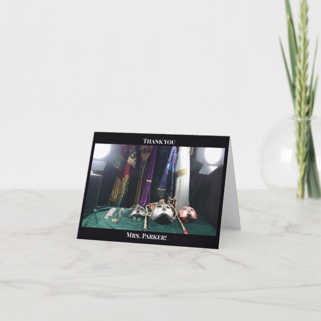 Tarjeta De Agradecimiento Día de Apreciación del Teatro Dramático (Anverso)