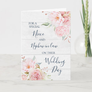 Tarjeta De Agradecimiento Día de Boda Floral Rústico Sobrina Cuñado