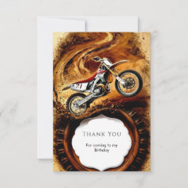 Tarjeta De Agradecimiento Día de cumpleaños de la motocicleta de los niños d