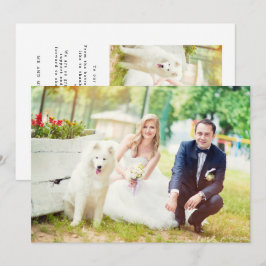 Tarjeta De Agradecimiento Día de la boda moderna Dos fotos Gracias
