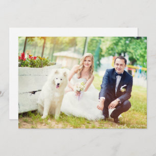 Tarjeta De Agradecimiento Día de la boda moderna Dos fotos Gracias