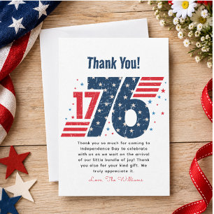 Tarjeta De Agradecimiento Día de la Independencia del 4 de julio de 1776