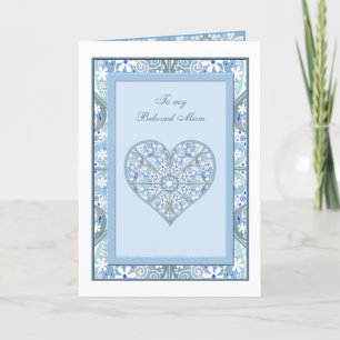 Tarjeta De Agradecimiento Día de la madre de Cerámica Lace Light Blue
