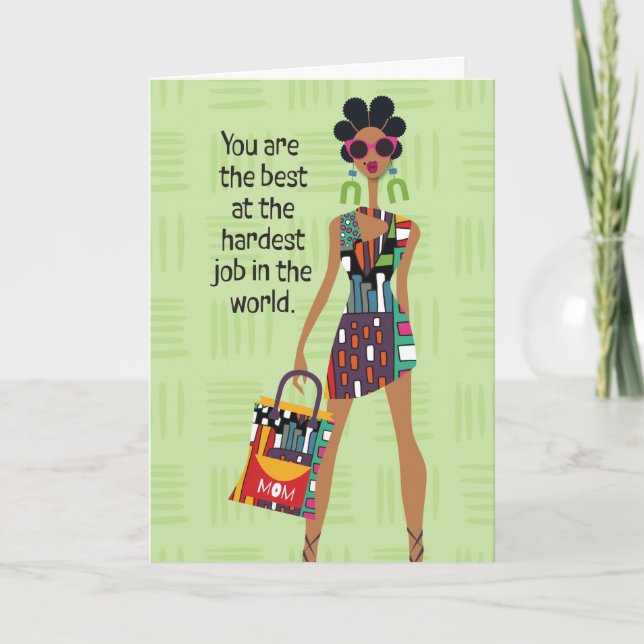 Tarjeta De Agradecimiento Día de la Madre - El trabajo más difícil del mundo (Anverso)