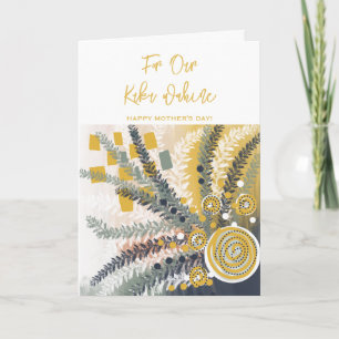 Tarjeta De Agradecimiento Día de la Madre Floral Abstracto Kuku wahine