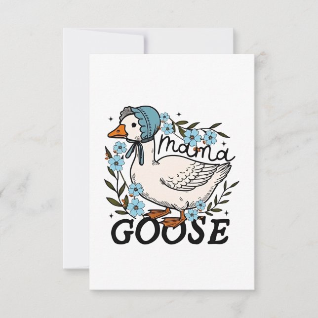 Tarjeta De Agradecimiento Día de la Madre Mama Goose Silly Goose (Anverso)