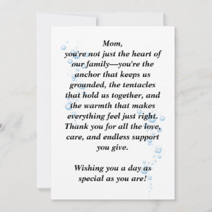Tarjeta De Agradecimiento Día de la Madre Octopus