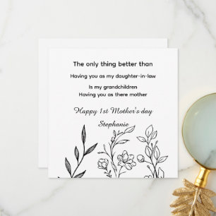 Tarjeta De Agradecimiento Día de la madre personalizado para nuera 1er 