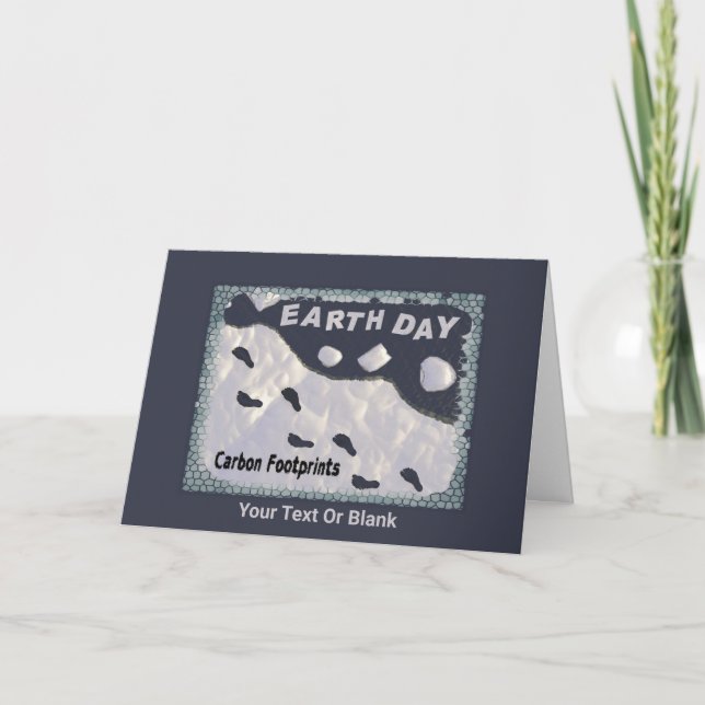 Tarjeta De Agradecimiento Día de la Tierra - Huellas de carbono (Anverso)