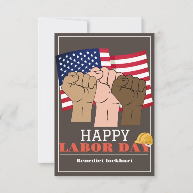 Tarjeta De Agradecimiento Día de la Unidad de Trabajadores Solidarios con ba (Anverso)